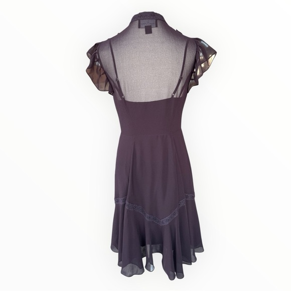 Needle & Thread Victorian Ruffled Midi Dress Plum Sz 6 - Picture 4 of 12